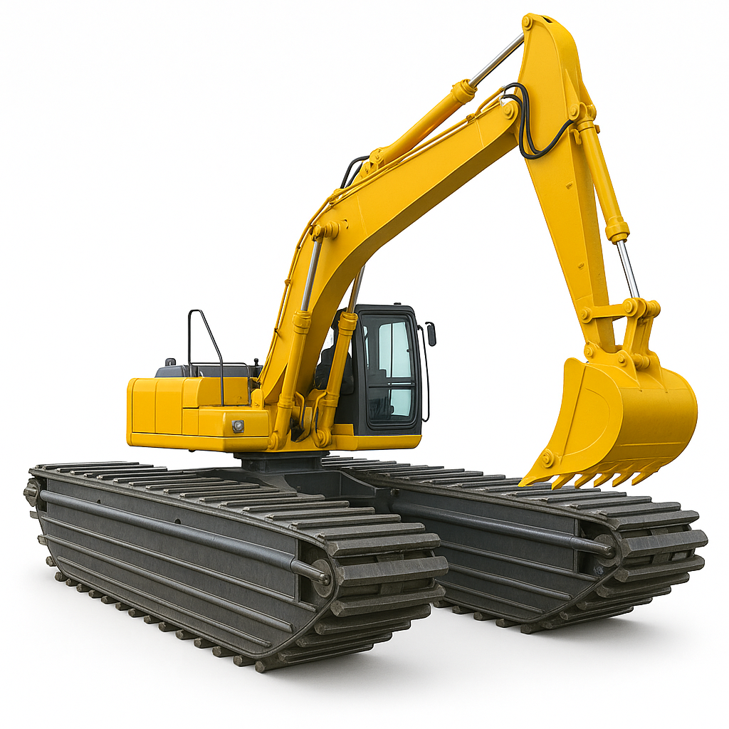 Alquiler de Excavadora Anfibia en obra